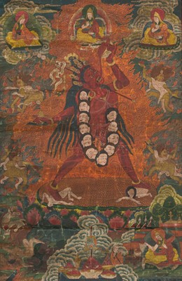 Lot 202 - A THANGKA DEPICTING VAJRAYOGINI