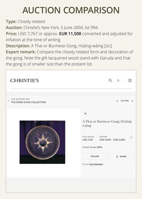 Lot 45 - A COLOSSAL GILT-LACQUERED BRONZE GONG, 19TH-EARLY 20TH CENTURY