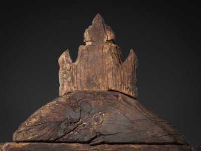 Lot 120 - A WOOD TORANA, NEPAL, CIRCA 16TH - 18TH CENTURY