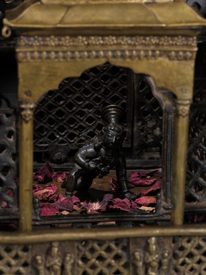 Lot 110 - A MONUMENTAL AND IMPORTANT BRONZE MODEL OF THE KRISHNA MANDIR IN PATAN, WITH A BRONZE FIGURE OF BALAKRISHNA