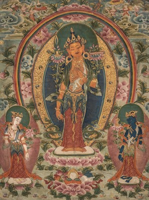 Lot 208 - A THANGKA DEPICTING PRAJNAPARAMITA