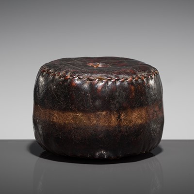 Lot 178 - A LEATHER PRAYER WHEEL