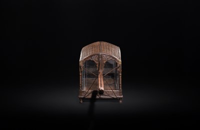 Lot 100 - A LARGE AND RARE HARDWOOD WEDDING PALANQUIN, SOUTHERN INDIA, 19TH CENTURY