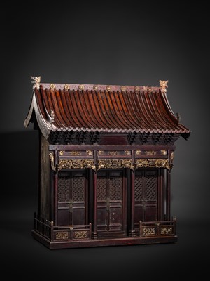 Lot 121 - A GILT-LACQUERED WOOD FAMILY SHRINE, KAN, 18TH-19TH CENTURY