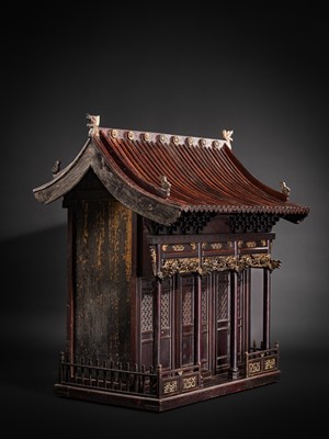 Lot 121 - A GILT-LACQUERED WOOD FAMILY SHRINE, KAN, 18TH-19TH CENTURY