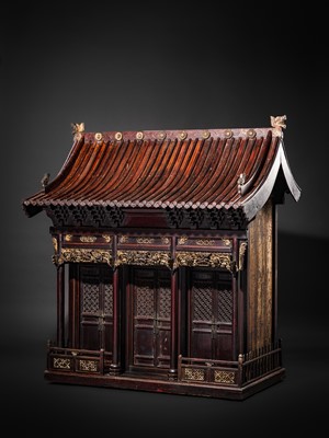 Lot 121 - A GILT-LACQUERED WOOD FAMILY SHRINE, KAN, 18TH-19TH CENTURY