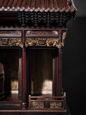 Lot 121 - A GILT-LACQUERED WOOD FAMILY SHRINE, KAN, 18TH-19TH CENTURY