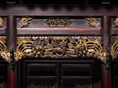 Lot 121 - A GILT-LACQUERED WOOD FAMILY SHRINE, KAN, 18TH-19TH CENTURY