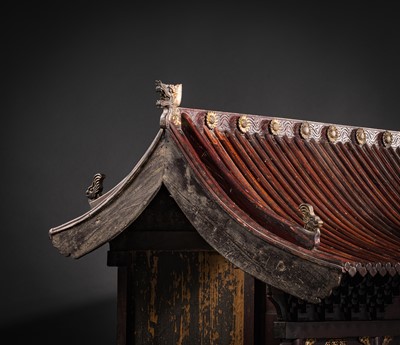 Lot 121 - A GILT-LACQUERED WOOD FAMILY SHRINE, KAN, 18TH-19TH CENTURY