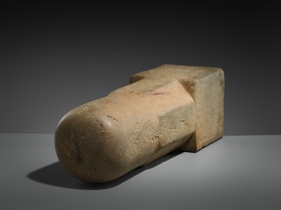 Lot 141 - A LARGE POLISHED SANDSTONE LINGAM, ANGKOR PERIOD, 10TH-13TH CENTURY