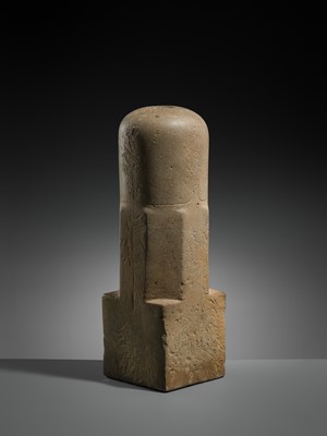 Lot 141 - A LARGE POLISHED SANDSTONE LINGAM, ANGKOR PERIOD, 10TH-13TH CENTURY