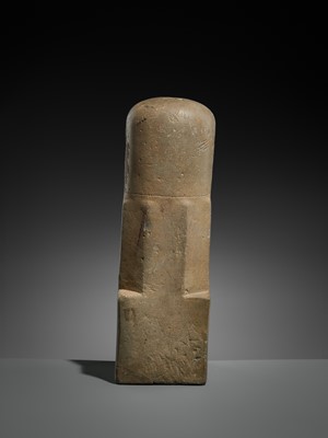 Lot 141 - A LARGE POLISHED SANDSTONE LINGAM, ANGKOR PERIOD, 10TH-13TH CENTURY