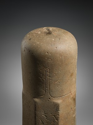 Lot 141 - A LARGE POLISHED SANDSTONE LINGAM, ANGKOR PERIOD, 10TH-13TH CENTURY