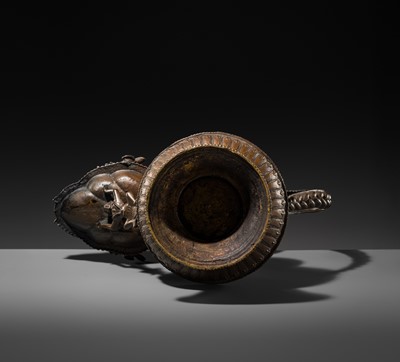 Lot 114 - A MASSIVE NEWAR COPPER ALLOY RITUAL LAMP, SUKUNDA, 18TH-19TH CENTURY