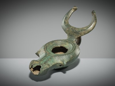 Lot 175 - A ROMAN BRONZE ‘BULL’ LAMP, CIRCA 1ST-2ND CENTURY AD