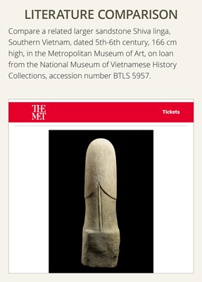 Lot 8 - A PHALLIC LIMESTONE LINGAM, BURMA, CIRCA 8TH-10TH CENTURY