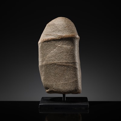 Lot 8 - A PHALLIC LIMESTONE LINGAM, BURMA, CIRCA 8TH-10TH CENTURY