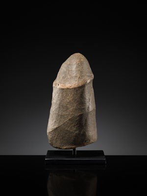 Lot 8 - A PHALLIC LIMESTONE LINGAM, BURMA, CIRCA 8TH-10TH CENTURY