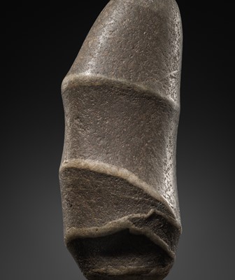 Lot 9 - A PHALLIC STONE LINGAM, HIMALAYAN REGIONS, 19TH CENTURY OR EARLIER