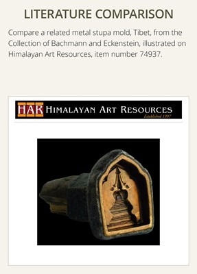 Lot 133 - A HEAVY BRONZE STUPA MOLD, 18TH-19TH CENTURY