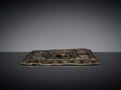 Lot 192 - A COPPER-ALLOY 'TWELVE ZODIAC ANIMALS AND EIGHT BUDDHIST EMBLEMS' THOGCHAG, TIBET, 12TH-15TH CENTURY