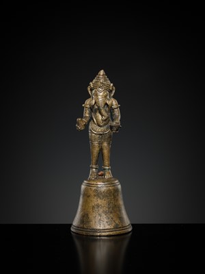 Lot 144 - A BRONZE ‘GANESHA’ ALTAR BELL, ANGKOR PERIOD, 12TH-13TH CENTURY