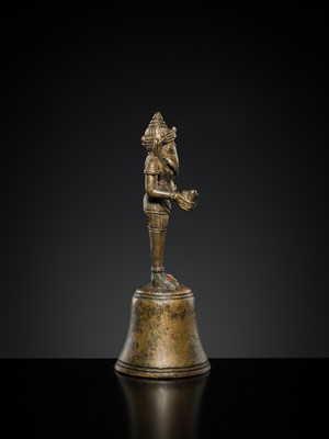 Lot 144 - A BRONZE ‘GANESHA’ ALTAR BELL, ANGKOR PERIOD, 12TH-13TH CENTURY