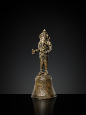 Lot 144 - A BRONZE ‘GANESHA’ ALTAR BELL, ANGKOR PERIOD, 12TH-13TH CENTURY