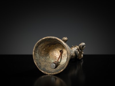 Lot 144 - A BRONZE ‘GANESHA’ ALTAR BELL, ANGKOR PERIOD, 12TH-13TH CENTURY