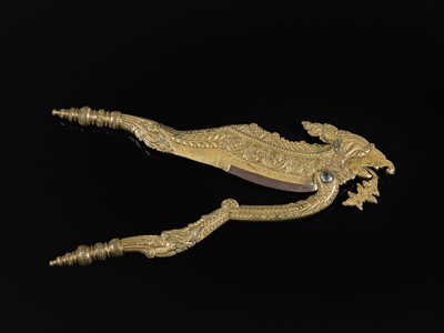 Lot 156 - A BRASS ‘MYTHICAL BIRD’ BETEL NUT CUTTER WITH IRON BLADE, SRI LANKA, 18TH-19TH CENTURY