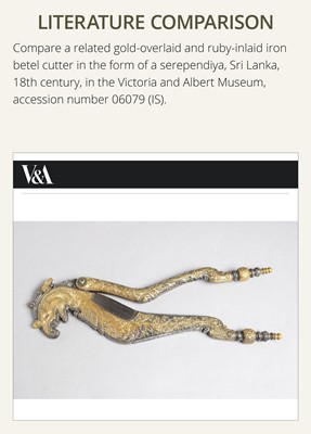 Lot 156 - A BRASS ‘MYTHICAL BIRD’ BETEL NUT CUTTER WITH IRON BLADE, SRI LANKA, 18TH-19TH CENTURY