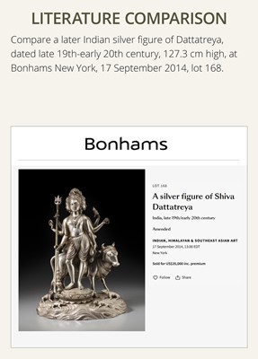 Lot 41 - A RARE COPPER ALLOY FIGURE OF DATTATREYA, POST-ANGKOR PERIOD