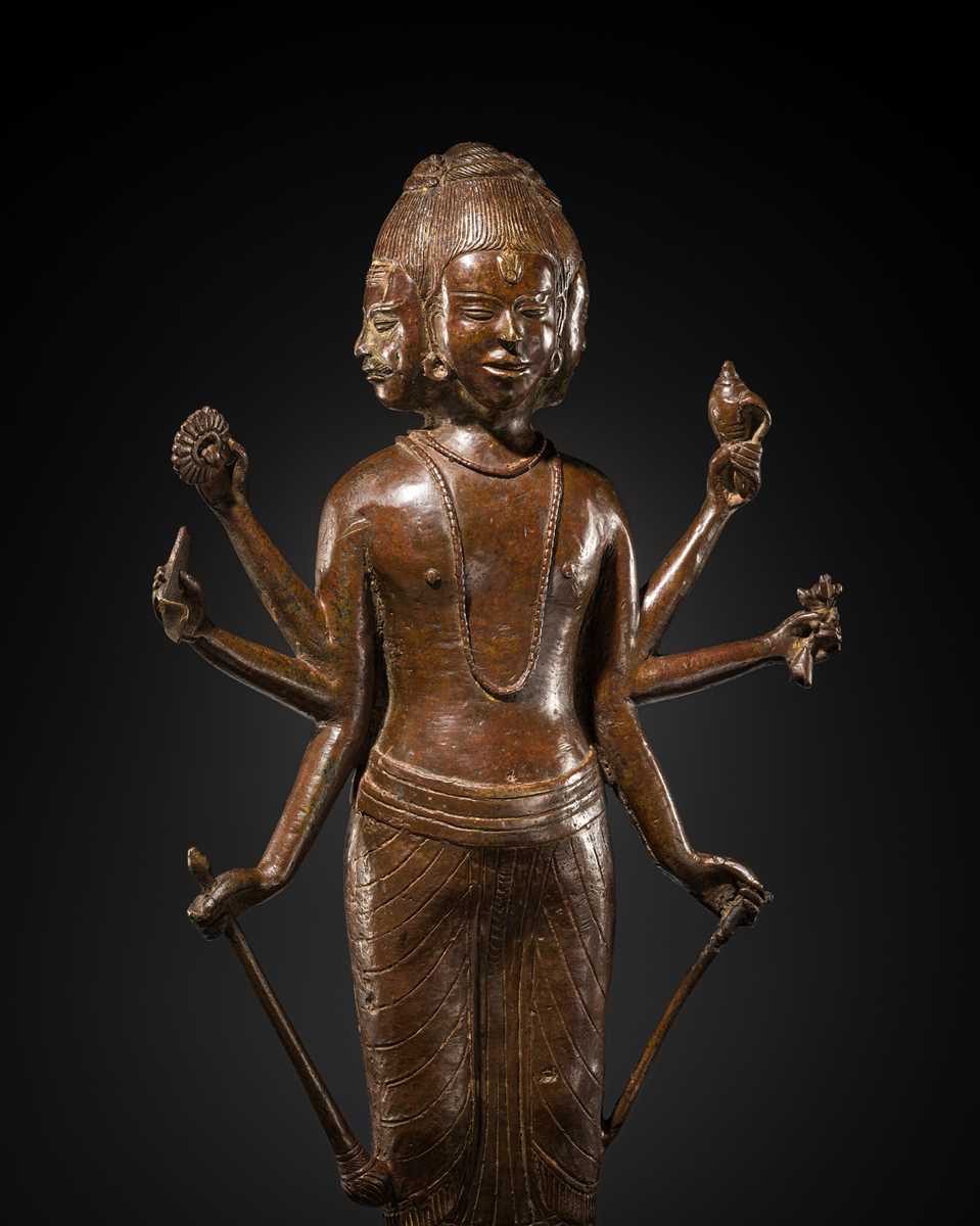 Lot 41 - A RARE COPPER ALLOY FIGURE OF DATTATREYA, POST-ANGKOR PERIOD