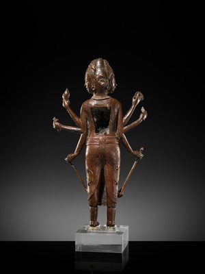 Lot 41 - A RARE COPPER ALLOY FIGURE OF DATTATREYA, POST-ANGKOR PERIOD