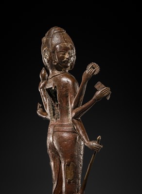 Lot 41 - A RARE COPPER ALLOY FIGURE OF DATTATREYA, POST-ANGKOR PERIOD