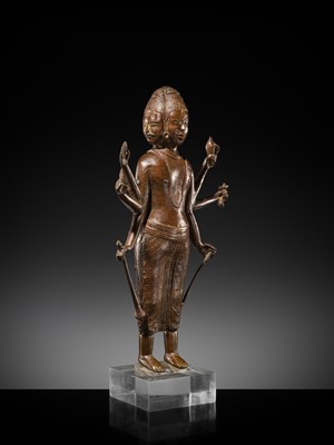 Lot 41 - A RARE COPPER ALLOY FIGURE OF DATTATREYA, POST-ANGKOR PERIOD