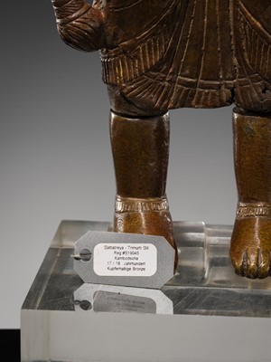 Lot 41 - A RARE COPPER ALLOY FIGURE OF DATTATREYA, POST-ANGKOR PERIOD