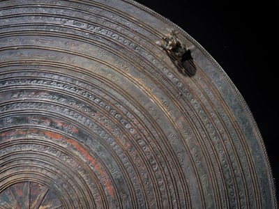 Lot 43 - A LARGE BRONZE RAIN DRUM, KAREN PEOPLE, 18TH-19TH CENTURY