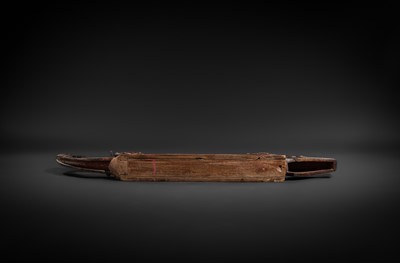 Lot 104 - A BONE-INLAID WOOD THREE-STRINGED CROCODILE ZITHER, MI-GYAYUNG, MON PEOPLE, LATE 19TH TO EARLY 20TH CENTURY
