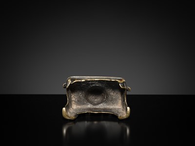 Lot 70 - A RARE SMALL BRASS ALTAR OF VISHNU, HIMACHAL PRADESH, 12TH-13TH CENTURY