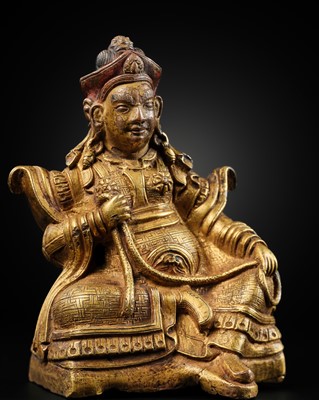 Lot 83 - A GILT-COPPER FIGURE OF VIRUPAKSHA, TIBET, 18TH-19TH CENTURY