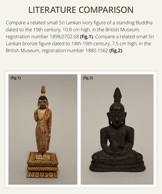 Lot 157 - A GROUP OF THREE MINIATURE IVORY FIGURES OF BUDDHA SHAKYAMUNI, 19TH CENTURY