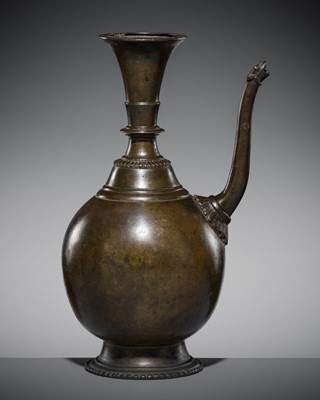 Lot 149 - A BRONZE RITUAL EWER, NEPAL, 18TH-19TH CENTURY