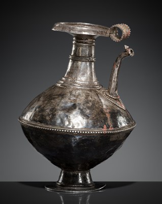 Lot 148 - A SILVER CEREMONIAL EWER, TIBET, 18th-19TH CENTURY