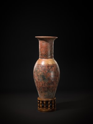 Lot 140 - A LARGE NEGATIVE RESIST PAINTED POTTERY URN, 11TH–16TH CENTURY