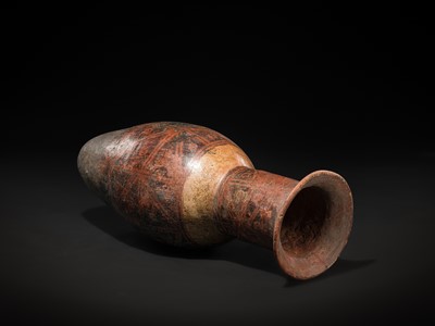 Lot 140 - A LARGE NEGATIVE RESIST PAINTED POTTERY URN, 11TH–16TH CENTURY