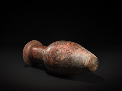 Lot 140 - A LARGE NEGATIVE RESIST PAINTED POTTERY URN, 11TH–16TH CENTURY