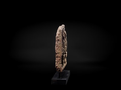 Lot 2 - A SANDSTONE RELIEF DEPICTING SURYA AND CHANDRA FROM THE NAVAGRAHA, ANGKOR PERIOD, 11TH-12TH CENTURY