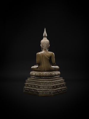 Lot 29 - A MASSIVE BRONZE FIGURE OF BUDDHA SHAKYAMUNI, 18TH-19TH CENTURY
