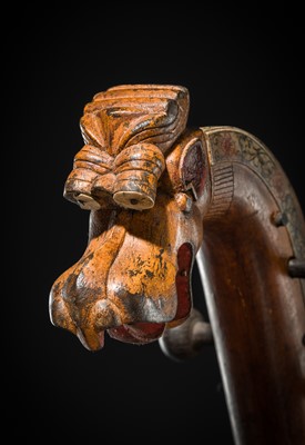 Lot 103 - A CARVED WOOD LONG-NECKED LUTE, SARASWATI VEENA, CHENNAI